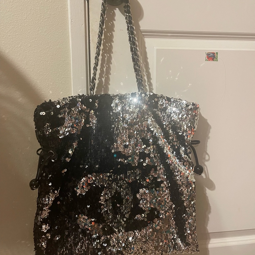 Authentic Chanel drawstring tote bag.